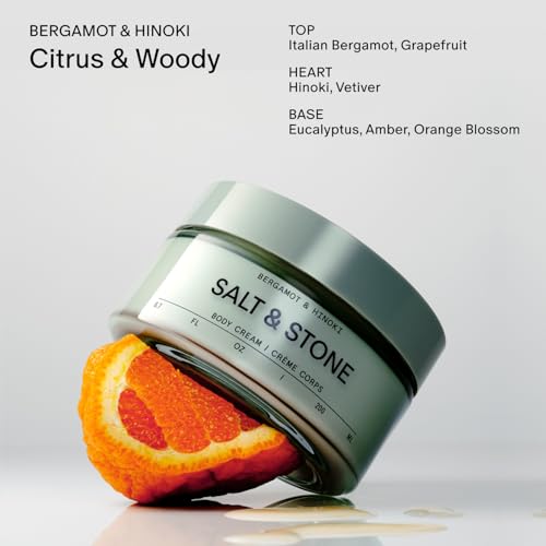 Salt & Stone Body Cream for Women & Men Bergamot & Hinoki 6.7 fl oz - Hydrating & Scented