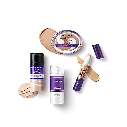 CoverGirl & Olay Simply Ageless 3-in-1 Liquid Foundation, Matte Finish, Hyaluronic & Vitamin C Formula, Cruelty Free, Medium Beige, 1 Count