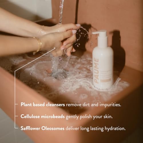 PAUME Exfoliating Hand Cleanser, Silicon Free, Paraben Free, Vegan, Exfoliating Soap with Essential Oils, Hydrating Hand Soap for Gentle Cleanse, 10 Fl Oz