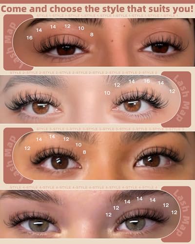Spider Lash Clusters D Curly 8-16mm Clear Band Eyelash Extensions