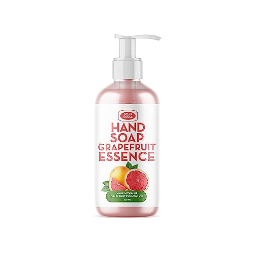Soap House Hand Soap | Grapefruit Essence | Made with Pure Grapefruit Essential Oil | Pack of 4 units (16.9 Fl Oz x 4)