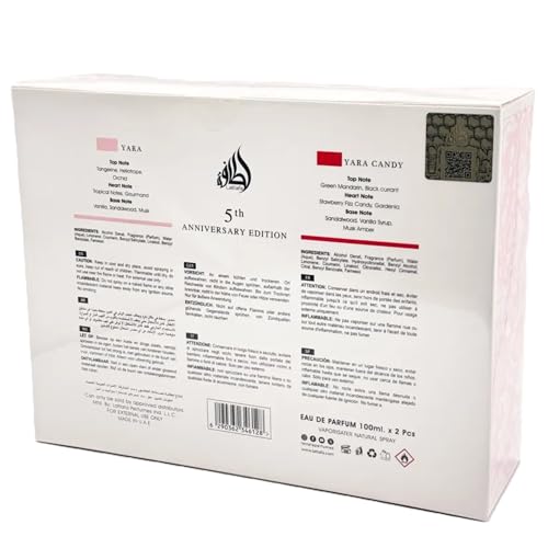Lattafa Yara 2-Piece Perfume Gift Set (3.4 Fl Oz Each)