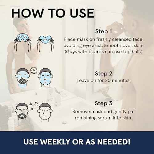 JAXON LANE BRO MASK Premium Korean Face Mask for Men (2 x 4 Pack) - Anti Aging Sheet Masks w/Hydrogel, Vitamin C, Hydrolyzed Collagen, & Hyaluronic Acid - Perfect Skin Care Stocking Stuffers for Men