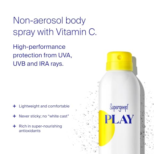 Supergoop! Unseen Sunscreen SPF 50 Invisible Sun Protection for Face (1.7 fl oz) + PLAY Antioxidant Body Mist SPF 50 (6 fl oz) - Broad Spectrum Body & Face Sunscreen Recommended for Sensitive Skin