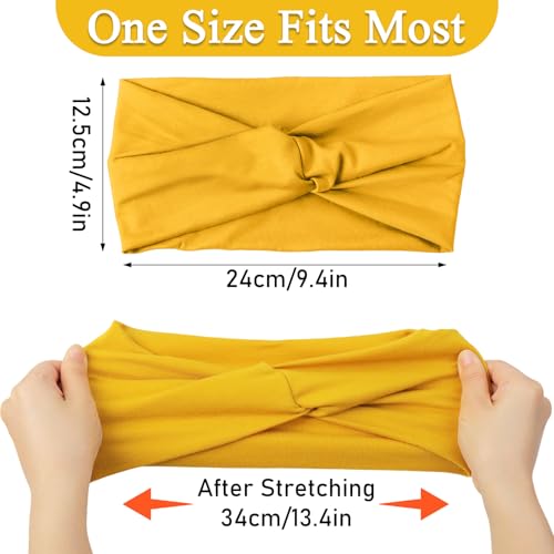 10PCS Extra Wide Vintage Boho Headbands for Women - Non-Slip Yoga & Gym Hair Accessories
