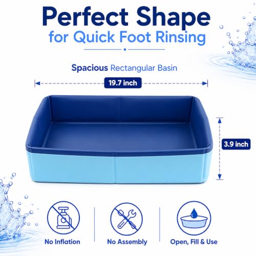 Portable Collapsible Foot Bath for Pool and Beach Use - 19.69"