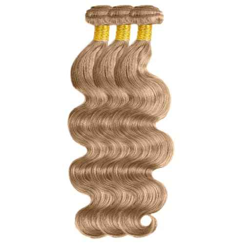 #22 Blonde Bundles Human Hair Body Wave Bundles 20 22 24 Inch Human Hair Weave 3 Bundle Unprocessed Brazilian Virgin Hair Ash Blonde Body Wave Human Hair Extensions 50 Grams/Bundle