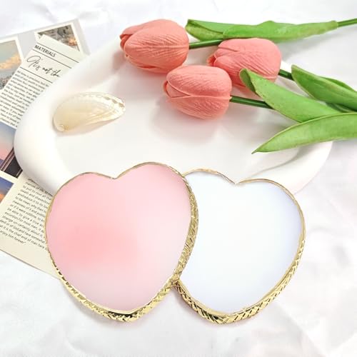 Resin Nail Art Palette Set - Gold Edge Heart Shaped Mixing Board