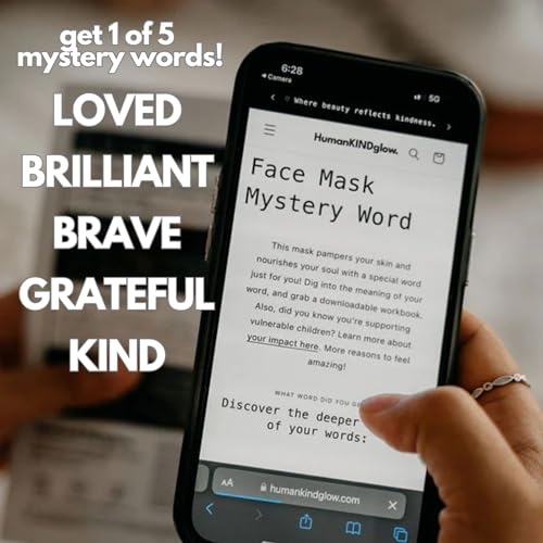 HumanKINDglow Hydrogel Face Mask ? Hydrating Overnight Korean Facial Mask for Firming, Tightening & Radiant Skin | Clean, Vegan | Includes a Hidden Affirmation for Inner Glow