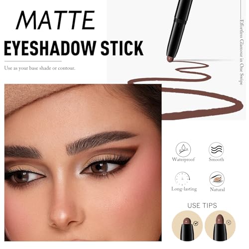 Wugbc Matte Eyeshadow Stick in 2 Pec(an) - Cream to Powder Eye Shadow Pencil