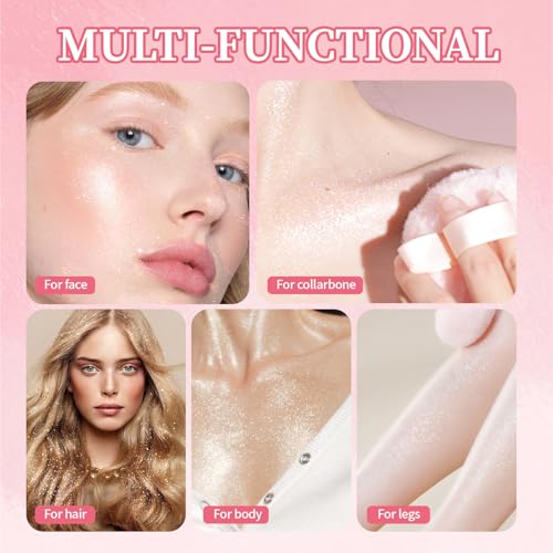 Noerrors Body Glitter Powder Puff Shimmer Highlighter Ball
