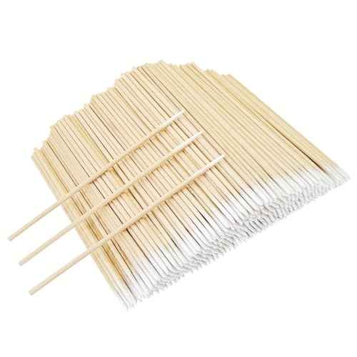 600 Pcs Pointed Cotton Swabs for Nails - 4 Inch Precision Tip Cotton Swabs with Wooden Sticks - Perfect for Nail Polish Remover, Makeup Applicators, Tattoo Permanent Supplies