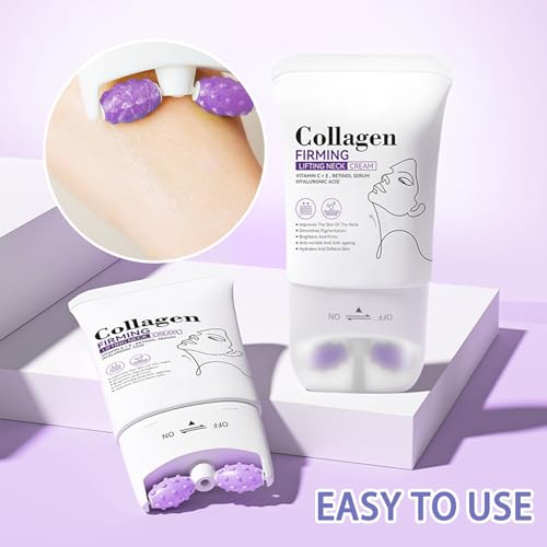 2PCS Neck Firming Cream and Neck Mask Set,Non-greasy Tighten Lift Firming Face Cream Skincare Moisturizer, 3 Pieces Deep Moisturizing Masks for Tightening, All Skin Type, 5 Pack