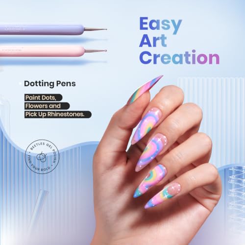 Beetles 6-Piece Nail Art Brush Set - Gel Polish Liner & Dotting Pens