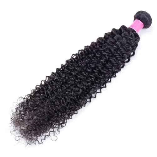 Kinky Curly Human Hair Bundle 28inch Unprocessed Peruvian Virgin Curly Human Hair Bundles 12A Kinky Curly Bundles Hair Extensions 100g Natural Black Color