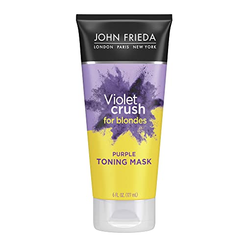 John Frieda Purple Shampoo, Violet Crush Purple Toner Mask for Blonde Hair, Deep Conditioning Treatment, SLES/Sulfate and Paraben Free, Cruelty Free, 6 oz