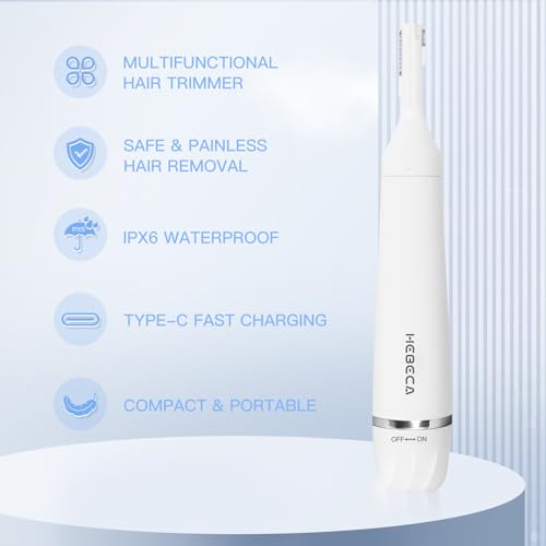 Nose Hair Trimmer for Women and Men, 3-in-1 Electric Facial Hair Removal Rechargeable Portble Waterproof Face Shaver Razor for Nose Ear Eyebrow Peach-Fuzz Lips Chin FT3001 (Pack of 2)