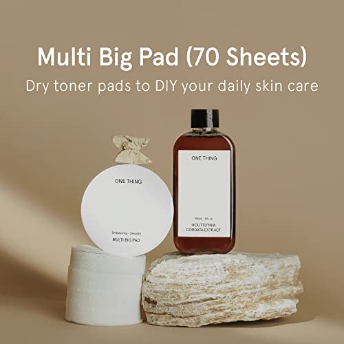 ONE THING Multi Big Pads 70 PCS | DIY Dry Toner Pads, Large Size Exfoliating Soft Lightweight Cotton Face Rounds | Daily Travel Size Refill No Lint Double Sided | Korean Skin Care