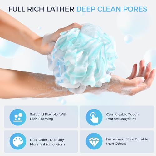 XL Exfoliating Shower Loofah Sponge Set of 4