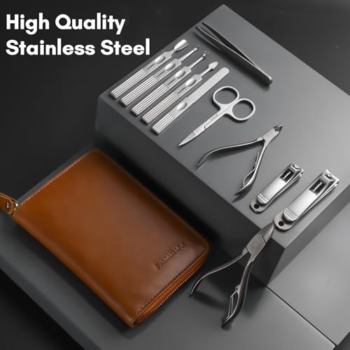 11-Piece Stainless Steel Manicure Set with Travel Case