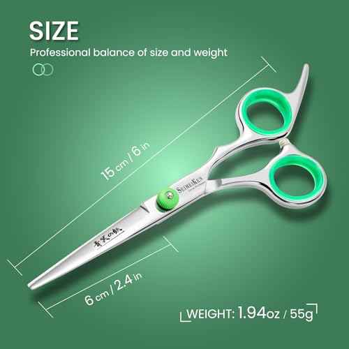 Hair Cutting Scissors ? Professional Hair Shears - Premium Stainless Steel Haircut Scissors Kit with Comb and Case - Barber Shears for Salon & Home Use, 6.0 Inch