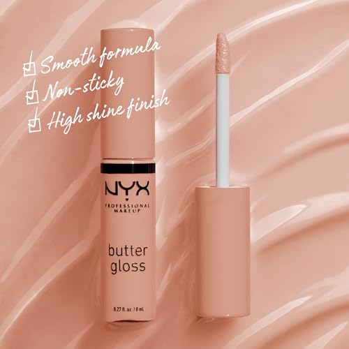 NYX Butter Gloss Madeleine Non-Sticky Lip Gloss 0.27 Fl Oz - Mid-Tone Nude