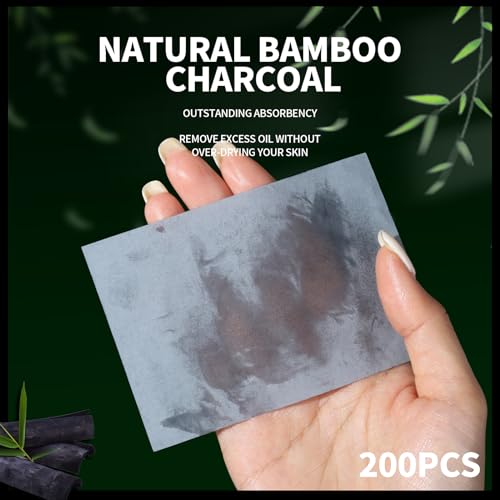 Bamboo Charcoal Blotting Paper for Oily Skin, 1200 Sheets