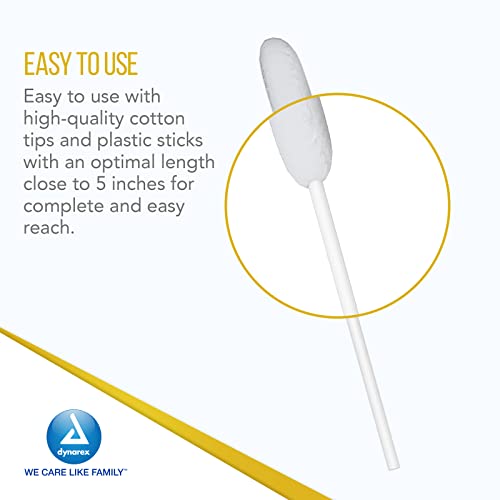 Dynarex Lemon Glycerin Swabsticks - Dry Mouth Relief Oral Swabs (Box of 75)
