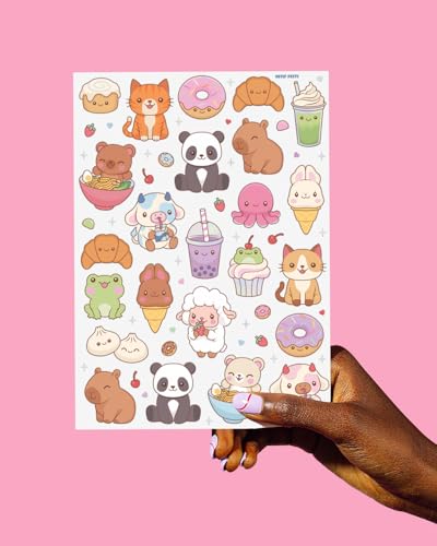 Kawaii Food Animals Temporary Tattoos - 2 Sheets