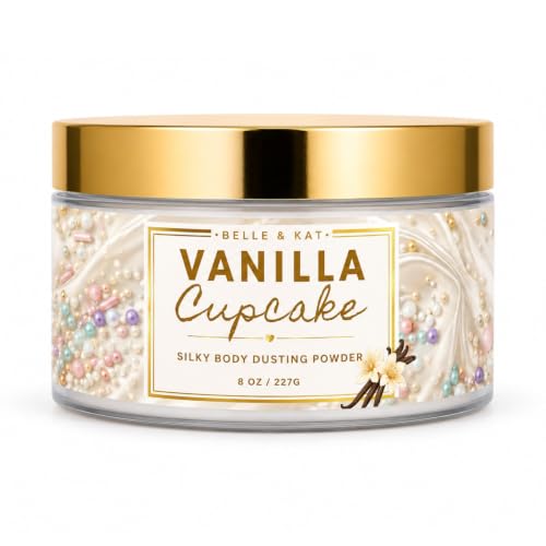 Vanilla Cupcake Body Powder for Women & Men, Talc-Free 8oz