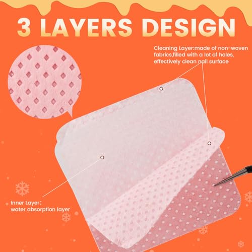 Lint Free Nail Wipes Set with 120ml Pump Dispenser - 400 Count Kit