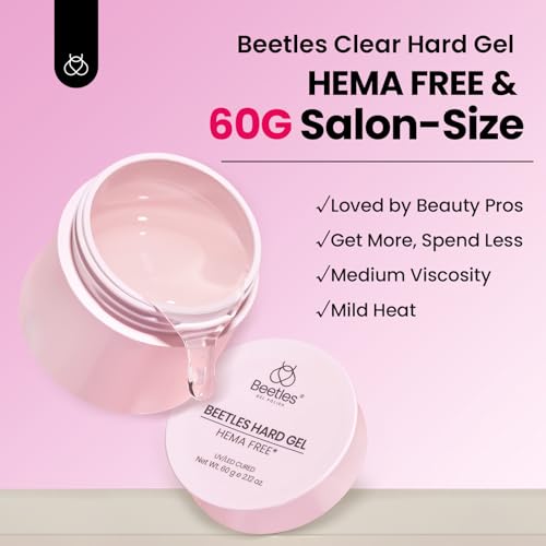 Beetles HEMA-Free Hard Gel for Nails 60g Clear Builder & Flat Brush