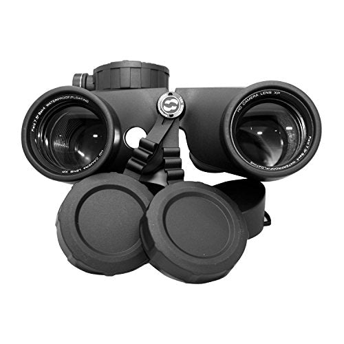 7x50 HD Waterproof Military Marine Binoculars w/Internal Rangefinder & Compass for Bird Watching,Boating and More(Black)