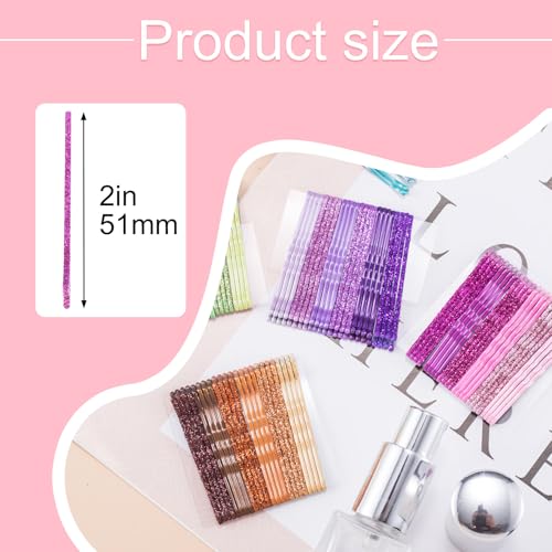 OIIKI 144Pcs Colorful Glitter Bobby Pins Hair Clips Hair Accessories for Women