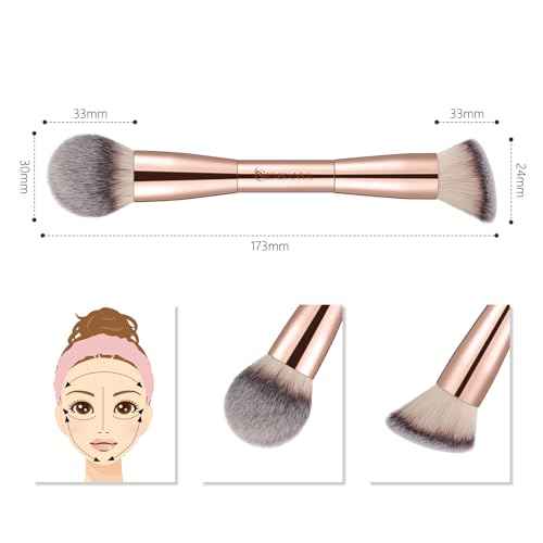 Foundation Brush & Concealer Brush - Multi-Use Dual Ended Makeup Contour Brush for Cream, Liquid, Powder