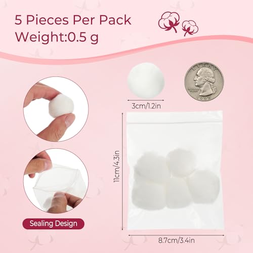 100 Count Individually Wrapped Travel Cotton Balls for Makeup & Skincare