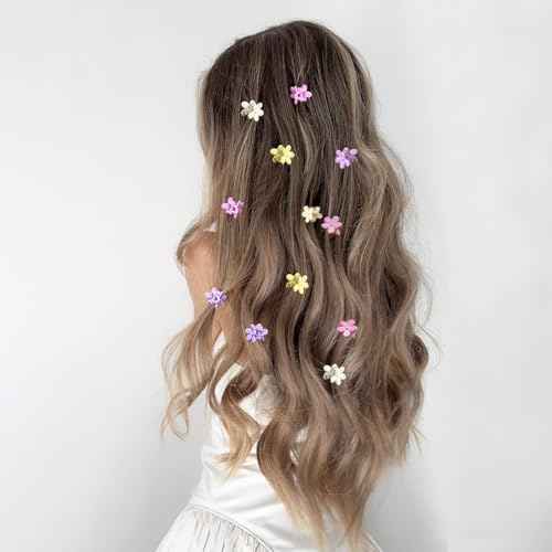 Mini Flower Hair Clips 100Pcs, Small Hair Clips Mini Claw Clips Cute Jaw Clips Hair Pins Hair Barrettes Hair Accessories for Women Girls Kids Teens
