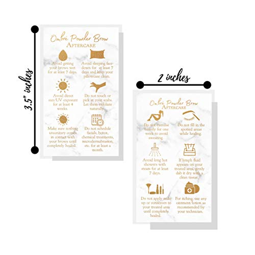 Ombre Powder Brow Aftercare Cards | 50 Pack | 2x3.5"