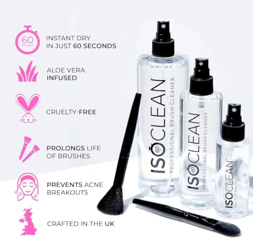 ISOCLEAN Makeup Brush Cleaner Spray – Fast-Drying, 18 fl oz
