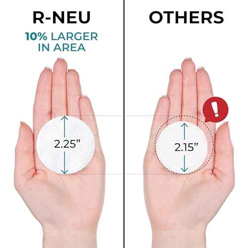R-Neu 300 Count Premium [Turkish] Cotton Rounds, Stitched, Waffle Textured, 100% Pure & Natural Cotton Pads for Face, Hypoallergenic Makeup Remover (Packaging May Vary)