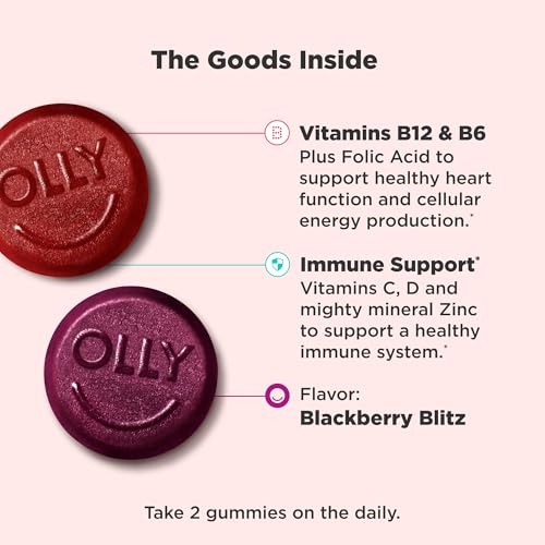 OLLY Men's Multi Gummies, 130 Count Blackberry Blitz