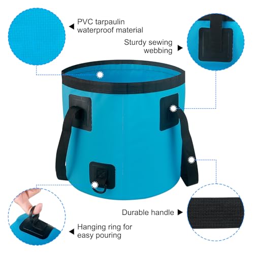 5 Gallon Collapsible Bucket with Handle - Portable Car Wash