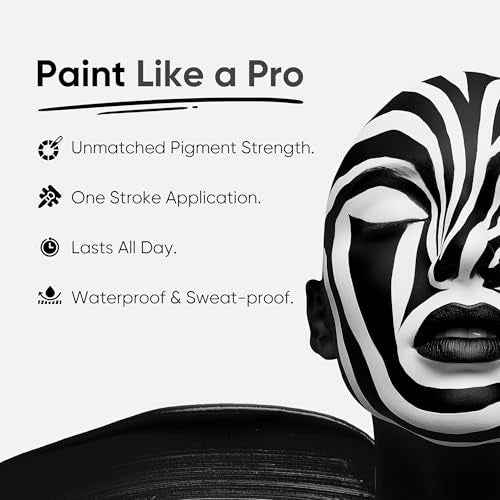 Blue Squid PRO Black Face Paint Stick - Waterproof Body Paint for Adults & Kids Eye Black Baseball, Eyeblack Softball - Vegan Hypoallergenic Twist-Up Non-Toxic Makeup Stick for Cosplay, Sports & SFX