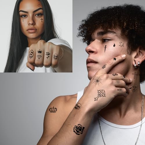 Los Vatos Temporary Finger Tattoos - Chicano Gangsta Designs