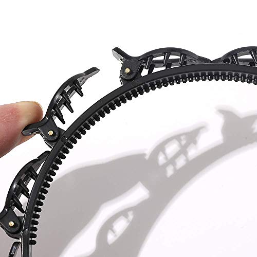 Women's Headbands with Clips - Braided Double Layer Hair Clips (2 Pack)