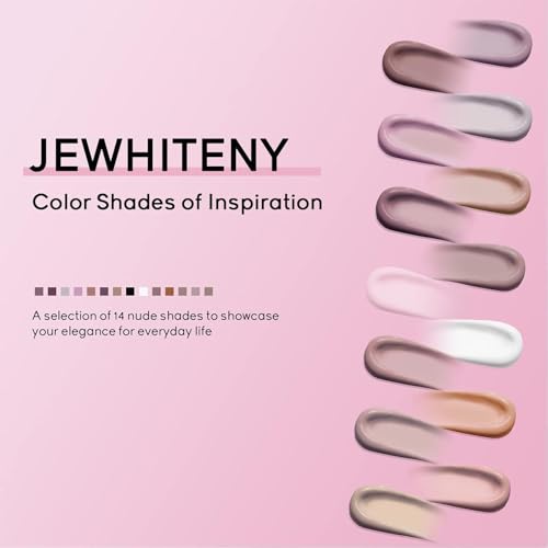 JEWHITENY 14-Color Poly Extension Gel Nail Kit with Mini Lamp & Slip Solution
