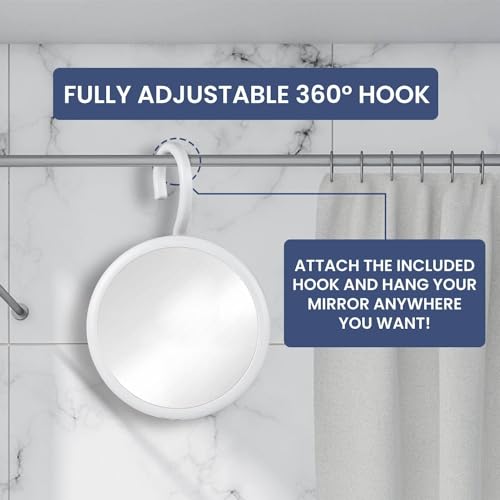 MIRRORVANA Fogless Shower Mirror with 360° Swivel Hook