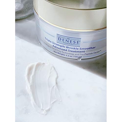 Dr. Denese SkinScience Triple Strength Wrinkle Smoother Advanced Treatment Combines Natural Extracts with Enhanced Peptide Technology To Tighten & Firm Skin - Paraben-Free, Cruelty-Free - 3.4oz