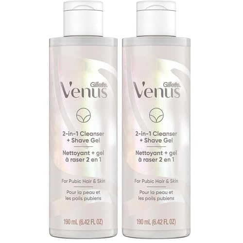 Gillette Venus Intimate Grooming 2in1 Cleanser and Shave Gel for Bikini Pubic Hair and Skin 6.4 Oz,(Pack of 24)