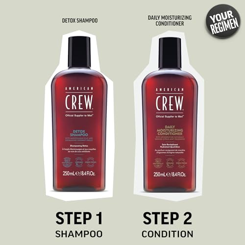 American Crew Detox Shampoo for Men, Naturally Derived, Vegan Formula, Citrus Mint Fragrance, 8.45 Fl Oz